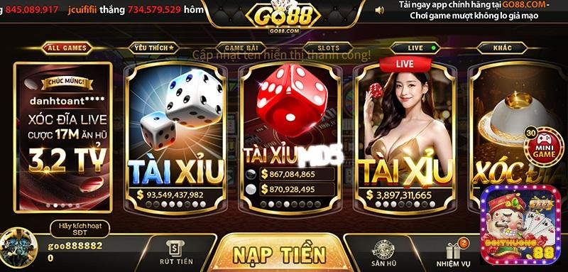 Top 5 game bài với kho game khủng nhất nhì thị trường VN hiện nay (GO88)