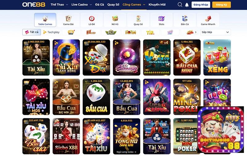 Top 9 One88 một kho game khủng hấp dẫn giao diện đẹp